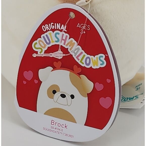 Squishmallows Brock the Bulldog Valentine 4.5" with Tag - Picture 3 of 3